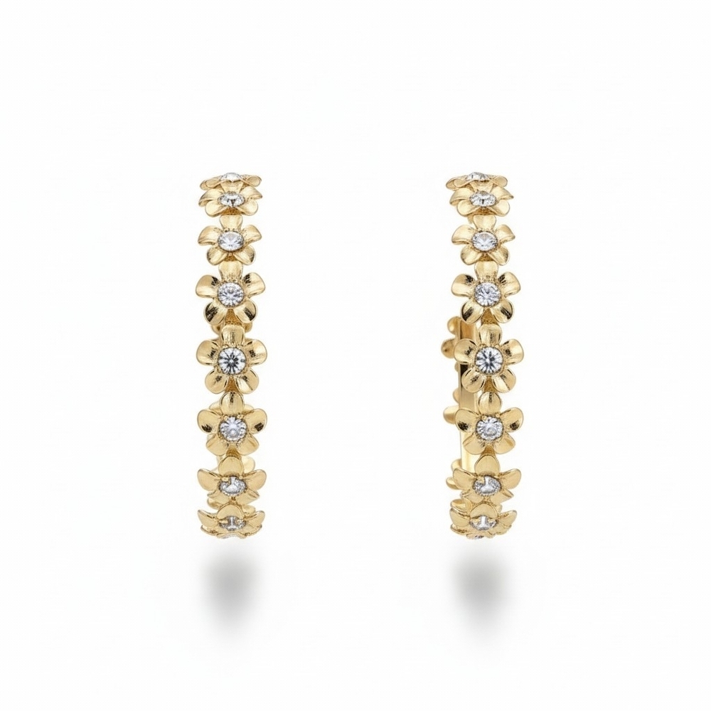 Isaac Mizrahi Flower Hoop Earrings|‎ Brand New!